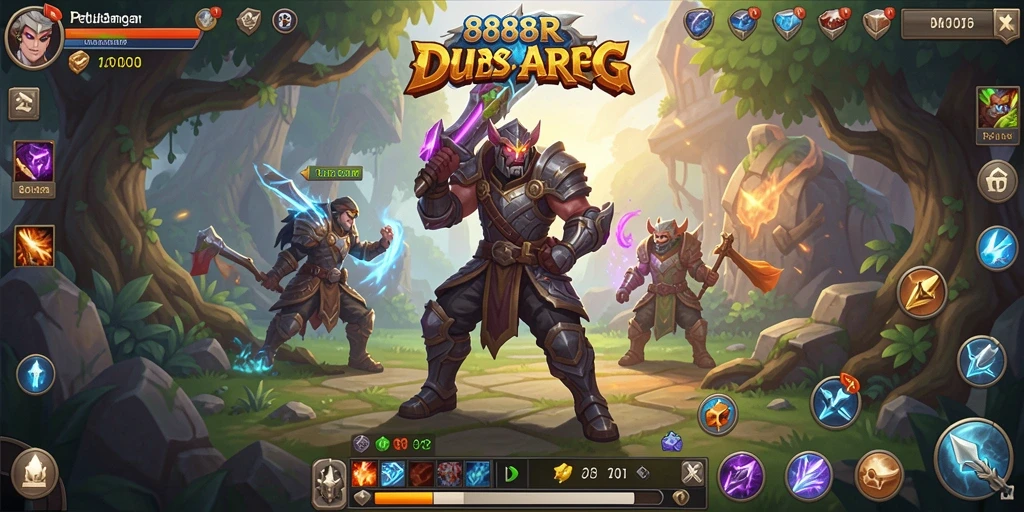 Tangkapan layar gameplay ARPG yang menampilkan aksi seru dalam 888R.
