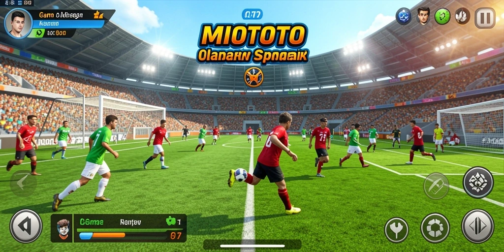 Screenshot MIOTOTO memperlihatkan aksi seru dalam permainan olahraga.