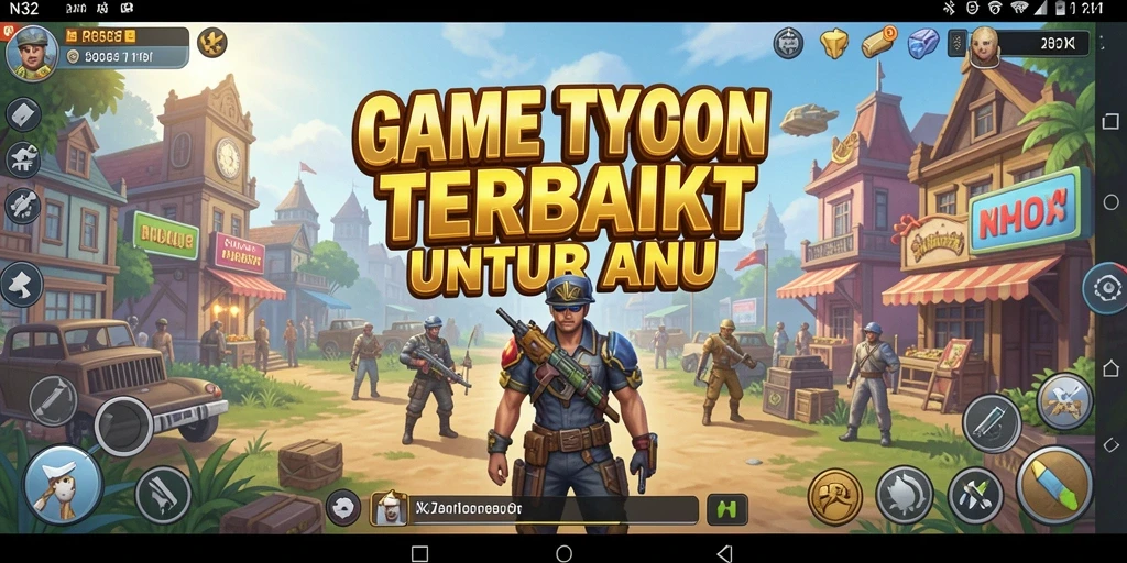 Screenshot utama N32 menunjukkan gameplay seru dalam mengelola bisnis Tycoon.